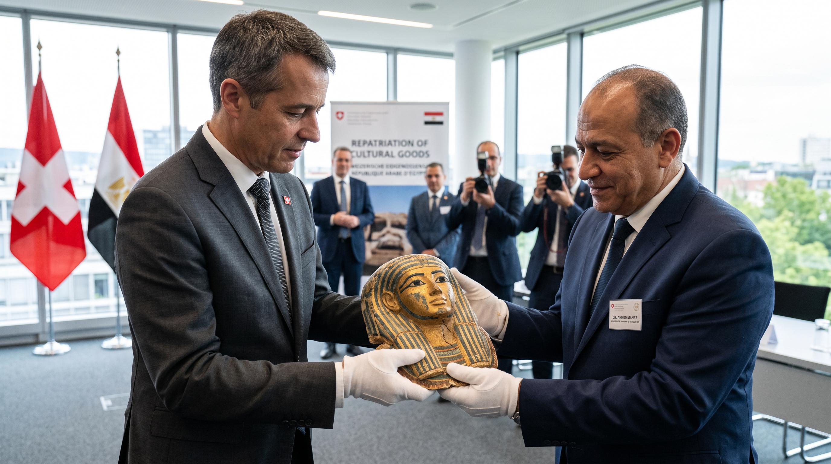 Switzerland returns ancient Egyptian mask seized at Geneva border