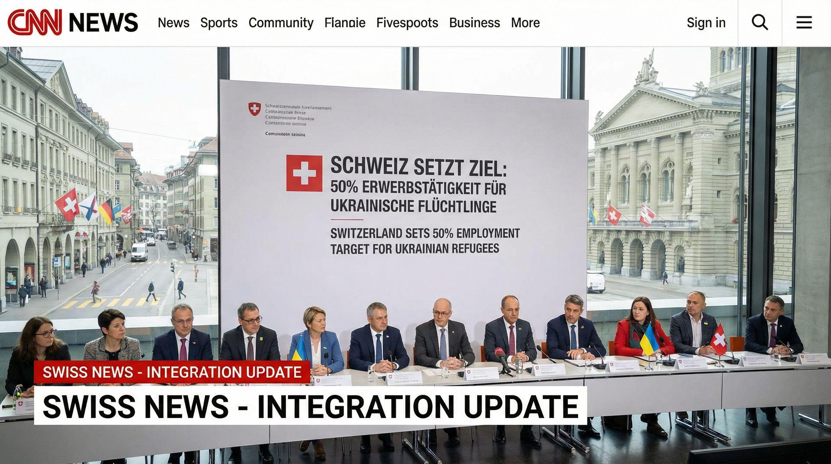 Switzerland sets 50% employment target for Ukrainian refugees