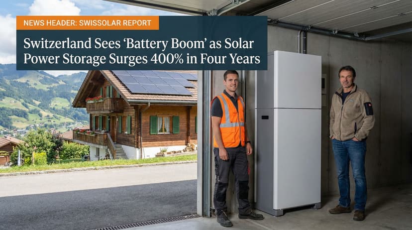 Switzerland Sees 'Battery Boom' as Solar Power Storage Surges 400% in Four Years