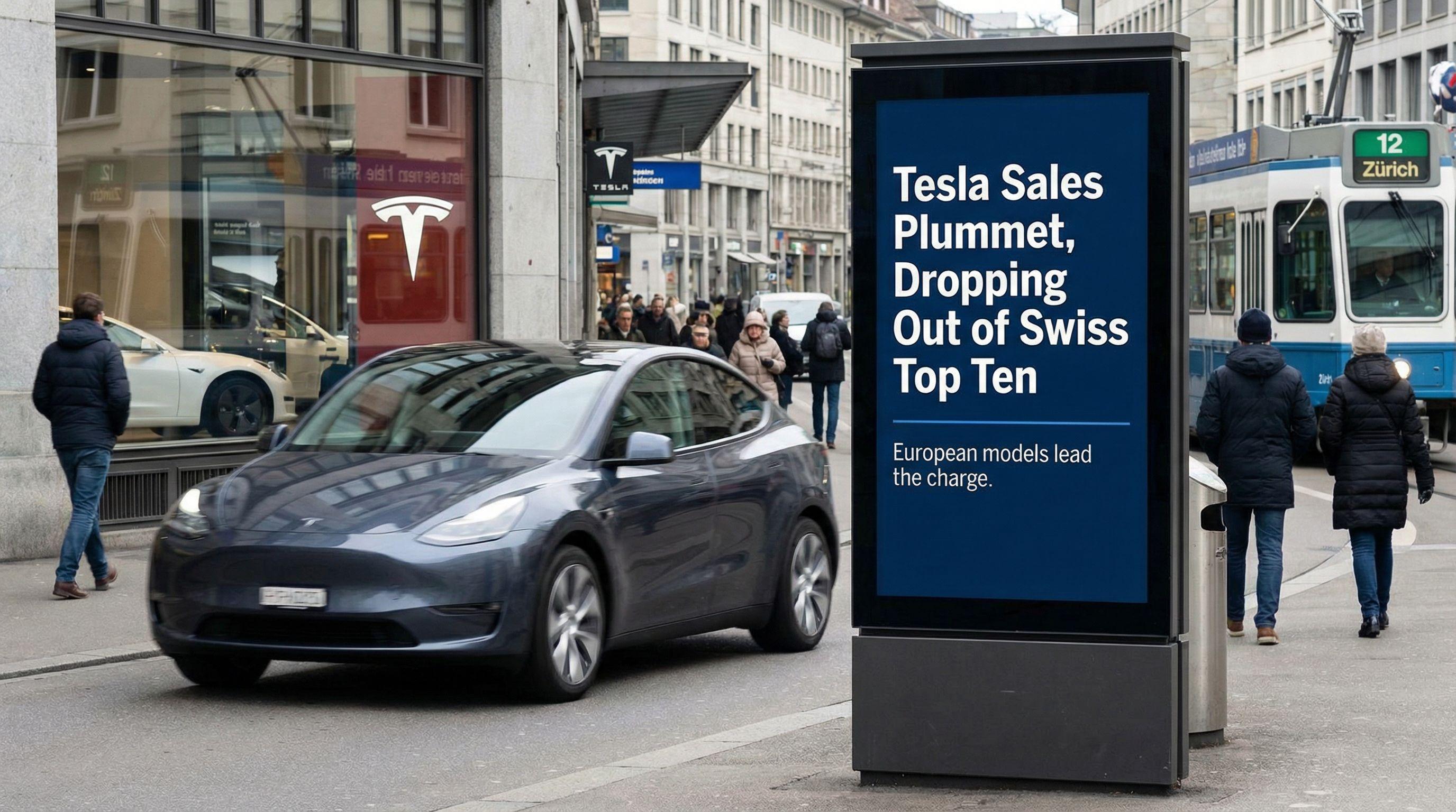 Tesla Sales Plummet, Dropping Out of Swiss Top Ten
