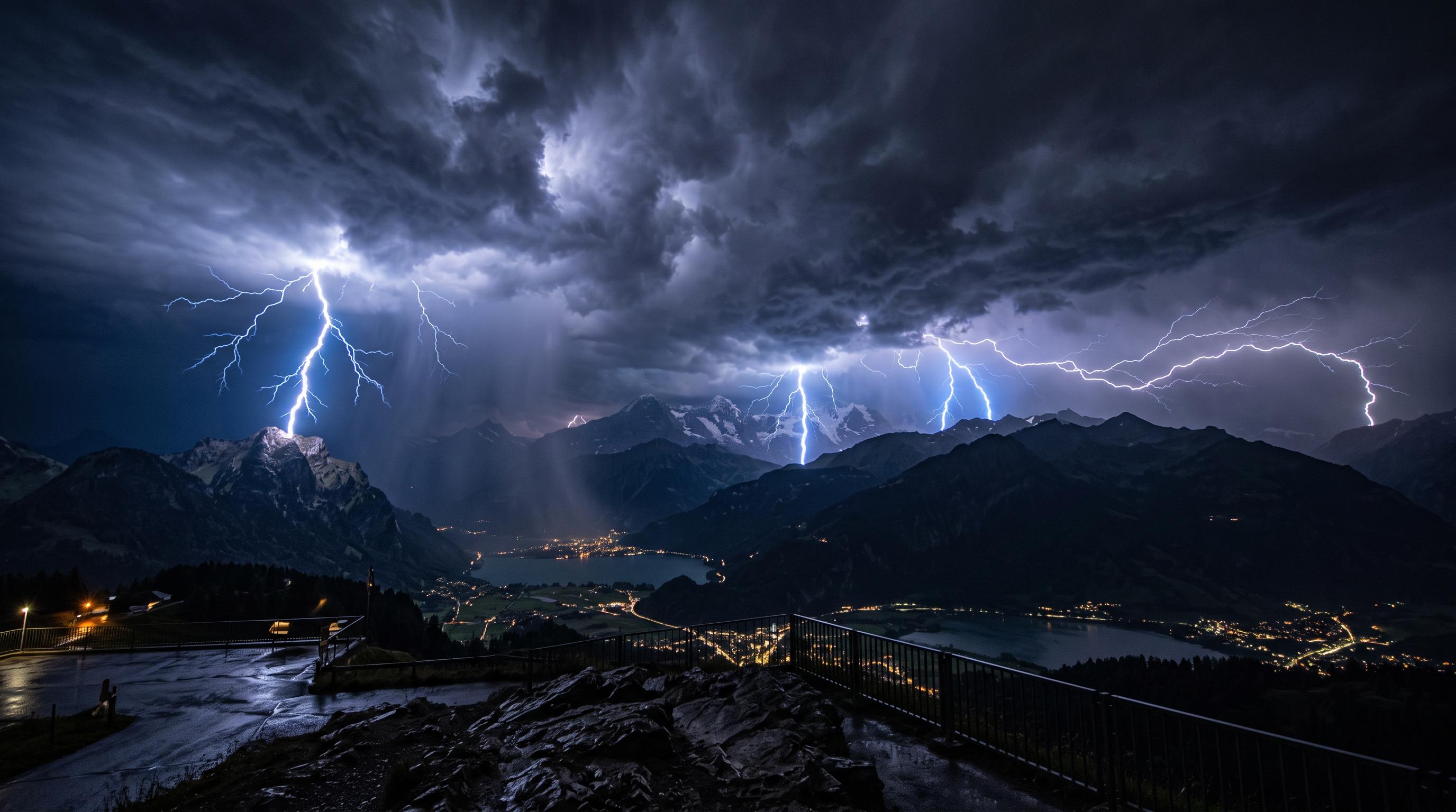 Thousands of lightning strikes hit Switzerland overnight