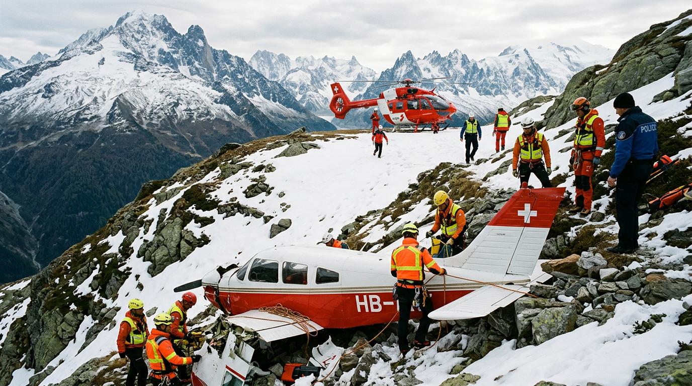 Three people killed in plane crash in the Swiss Alps