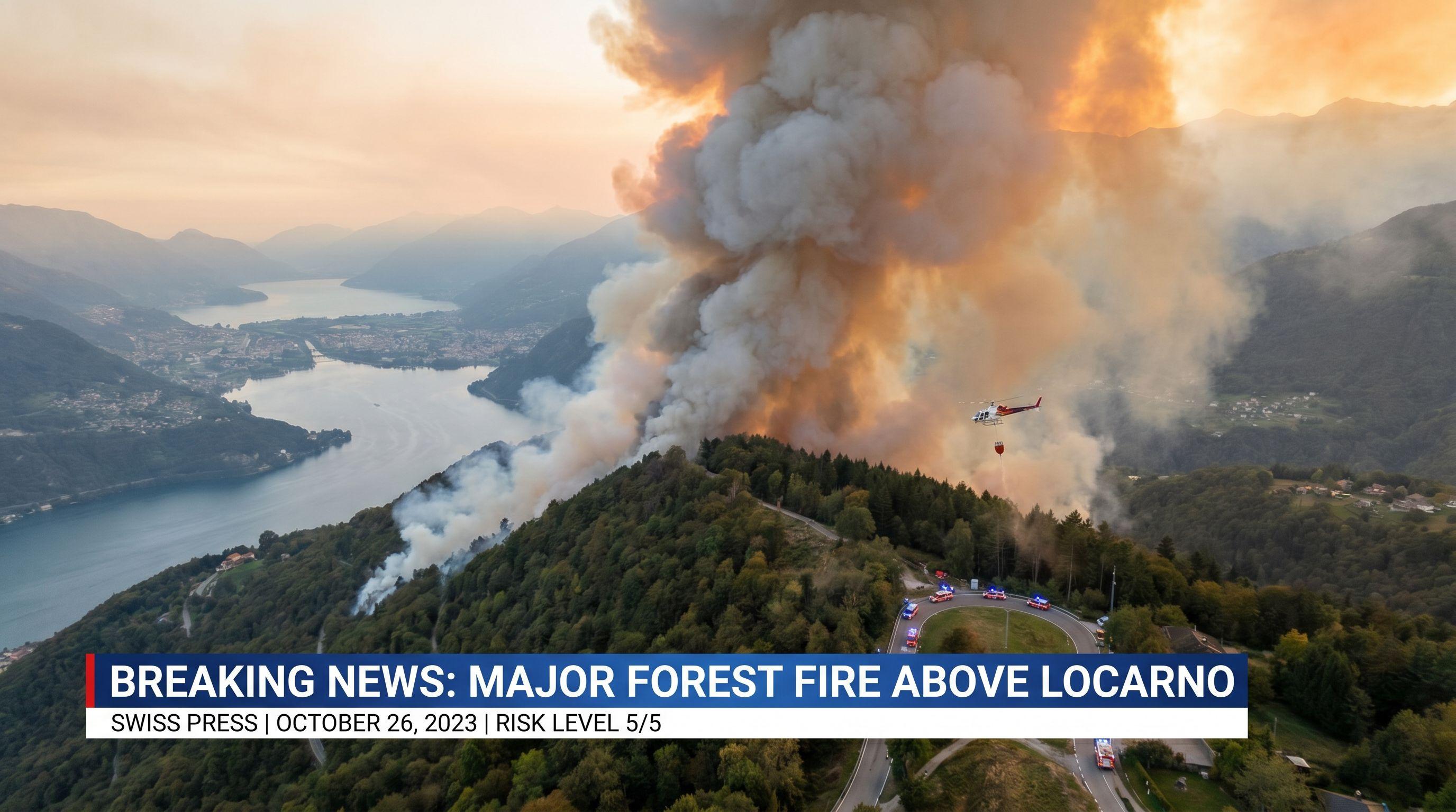 Major Forest Fire Breaks Out Above Locarno Amid High-Risk Conditions