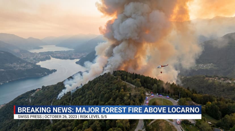 Major Forest Fire Breaks Out Above Locarno Amid High-Risk Conditions