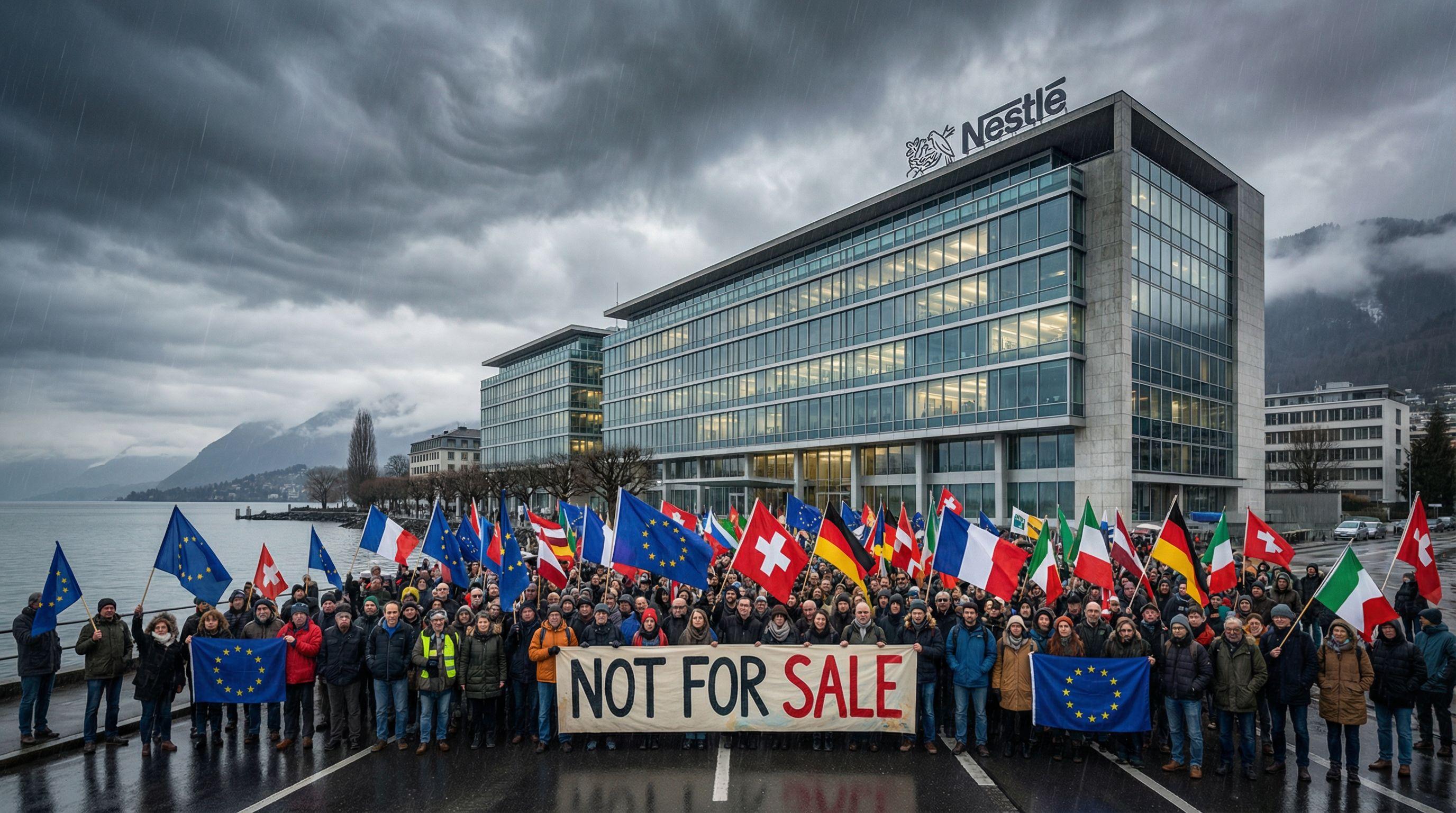 Trade unions protest Nestlé Waters sale across Europe