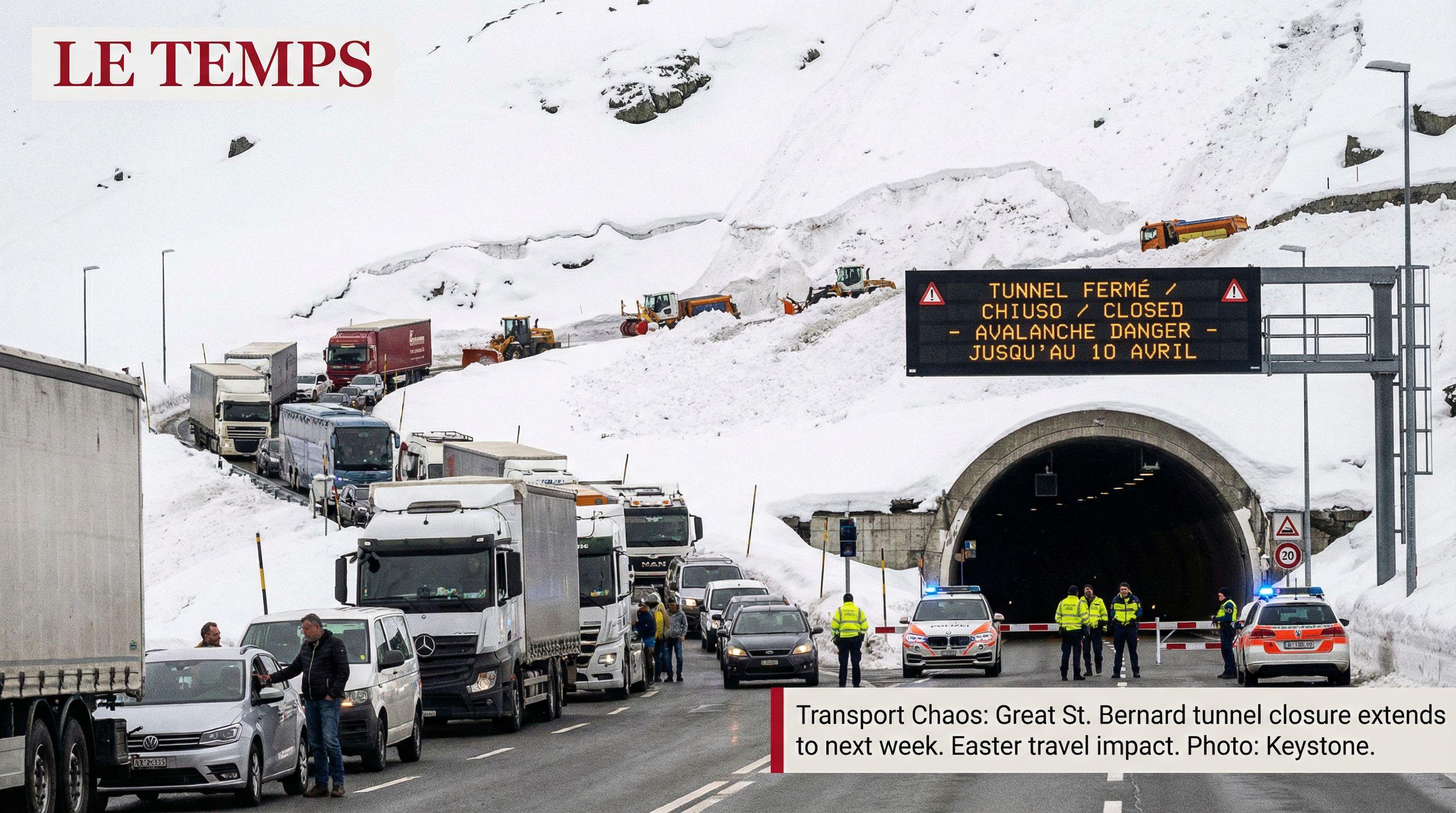 Transport chaos: Great St. Bernard tunnel closure extends to next week