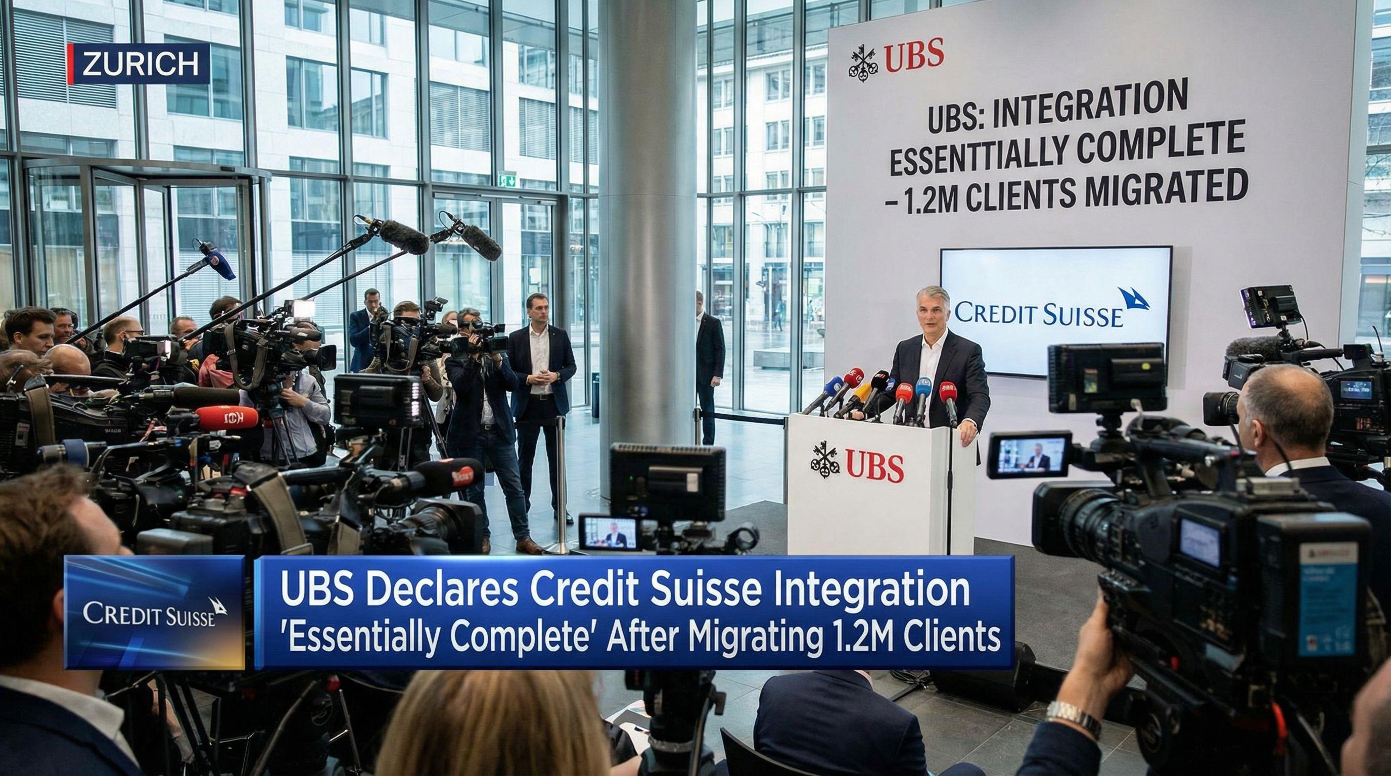UBS Declares Credit Suisse Integration 'Essentially Complete' After Migrating 1.2M Clients