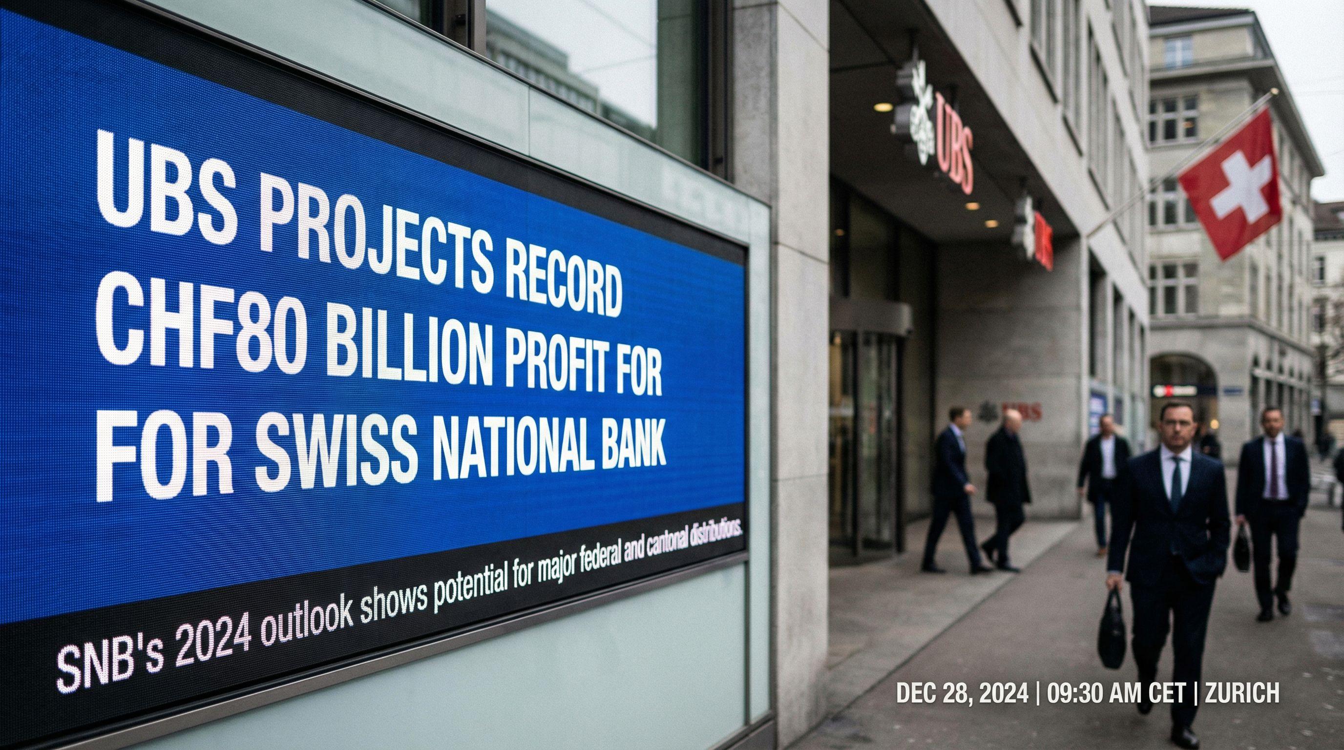 UBS Projects Record CHF80 Billion Profit for Swiss National Bank