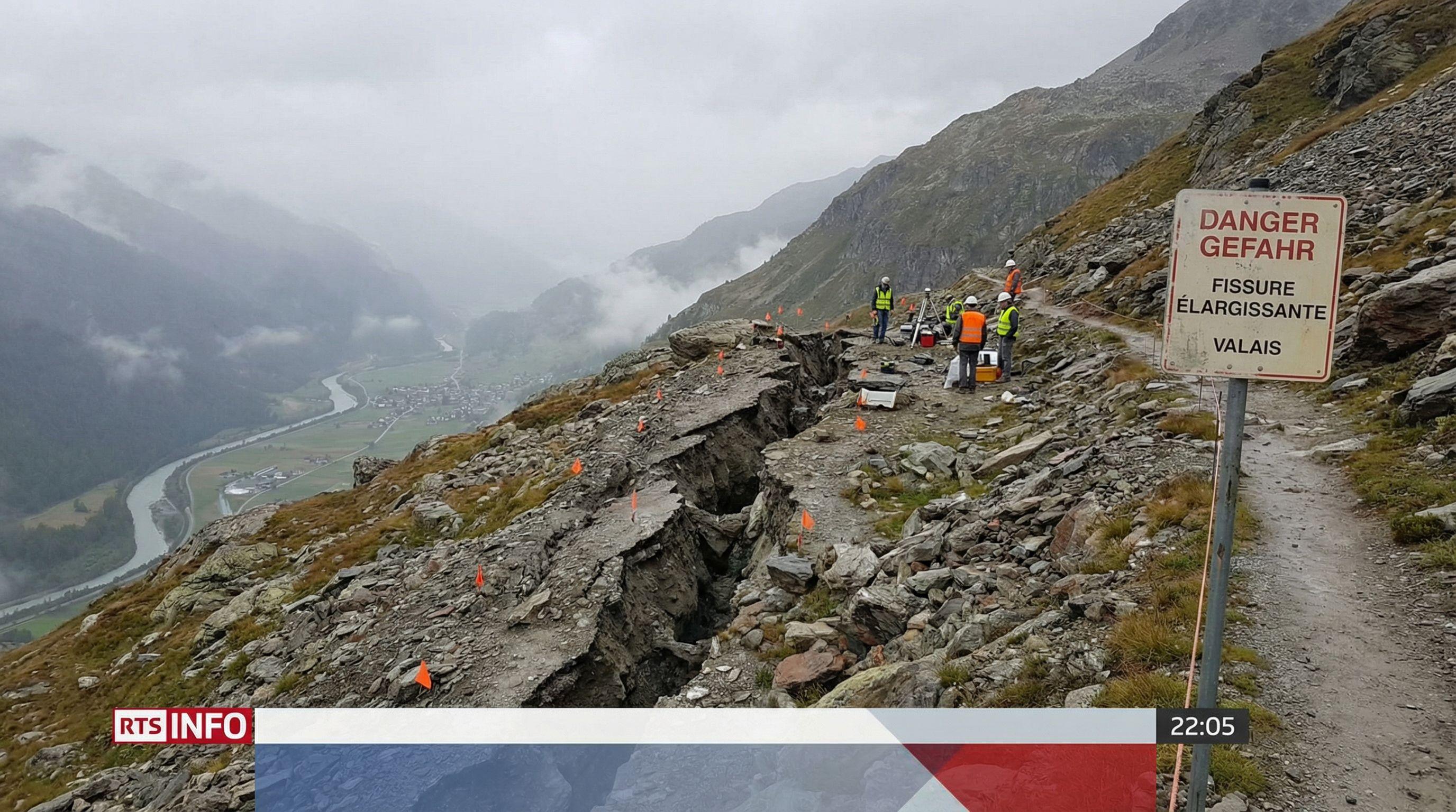 Widening Mountain Crack in Valais Raises Landslide and Flooding Alarms