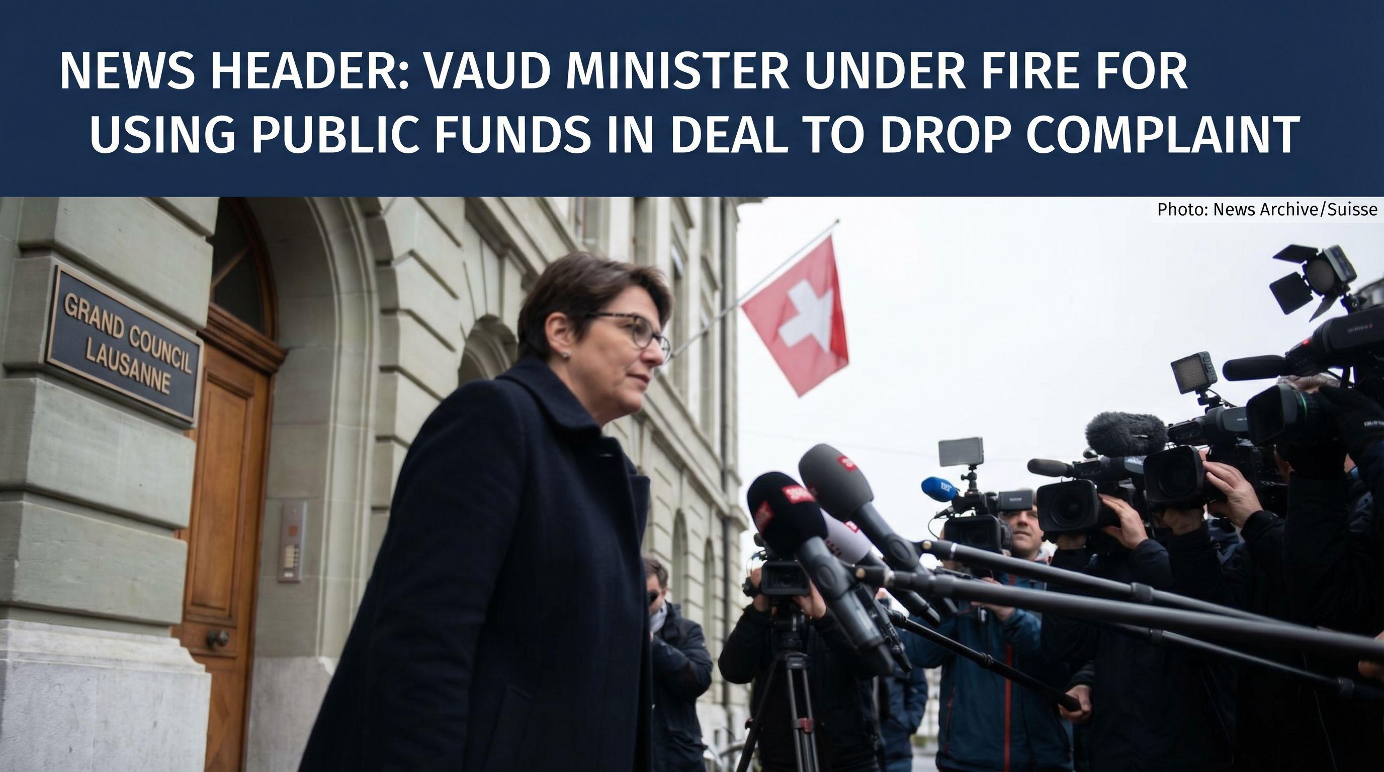 Vaud Minister Under Fire for Using Public Funds in Deal to Drop Complaint