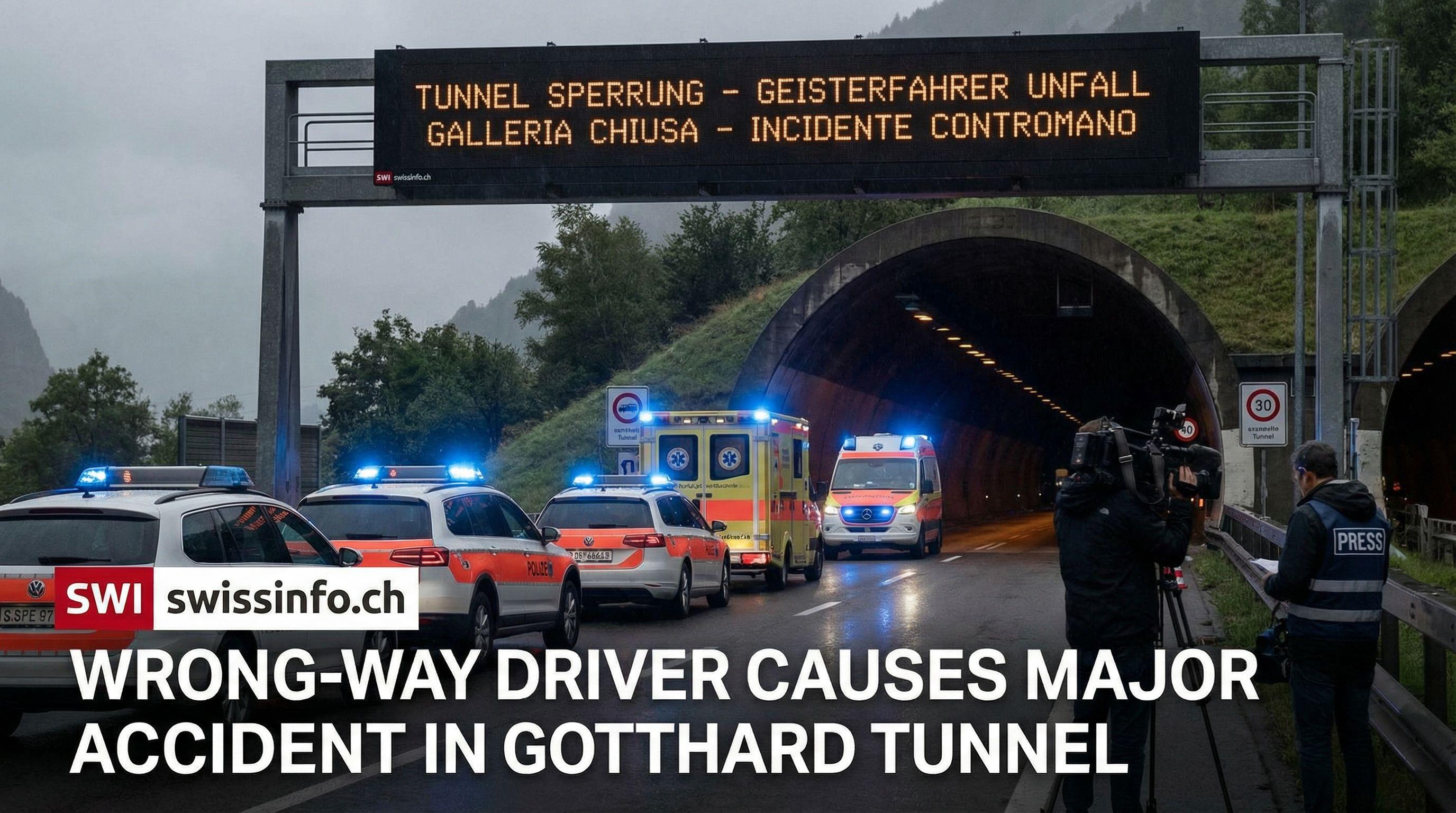 Wrong-Way Driver Causes Major Accident in Gotthard Tunnel