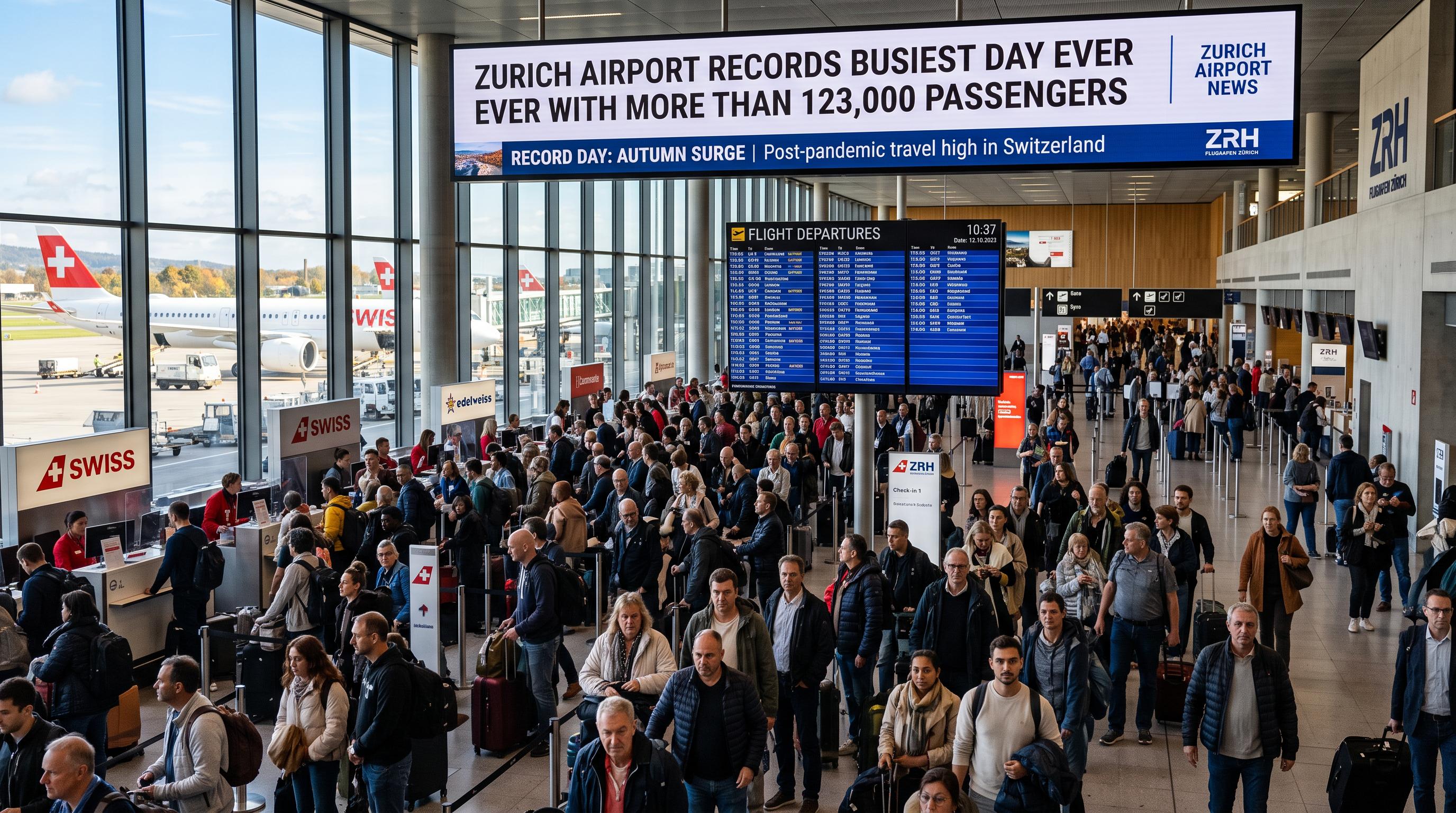 Zurich Airport records busiest day ever with more than 123,000 passengers