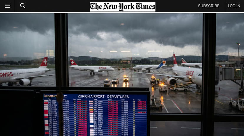 Thunderstorms Wreak Havoc at Zurich Airport, Causing 70 Cancellations and Diversions