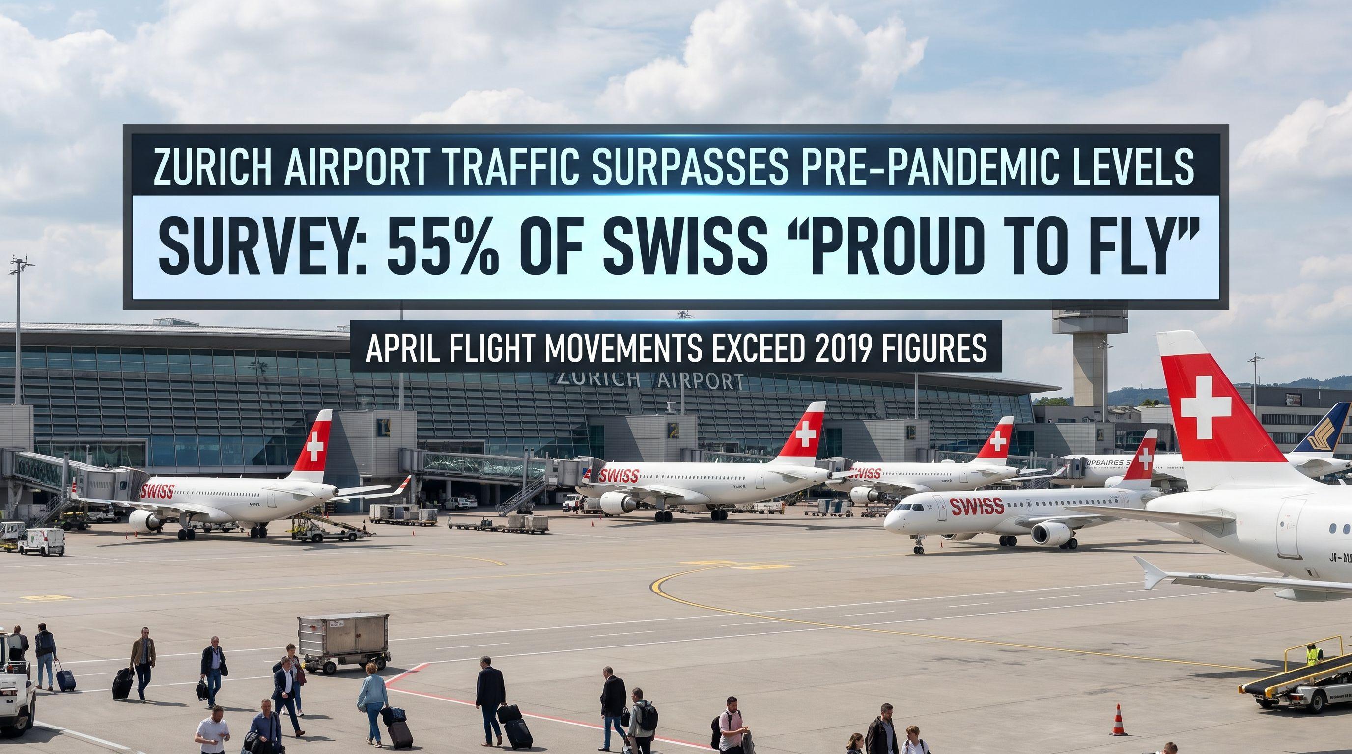 Zurich Airport Traffic Surpasses Pre-Pandemic Levels as Survey Shows Swiss 'Proud to Fly'