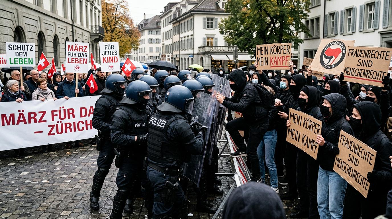 Zurich anti-abortion march disrupted by counter-protesters