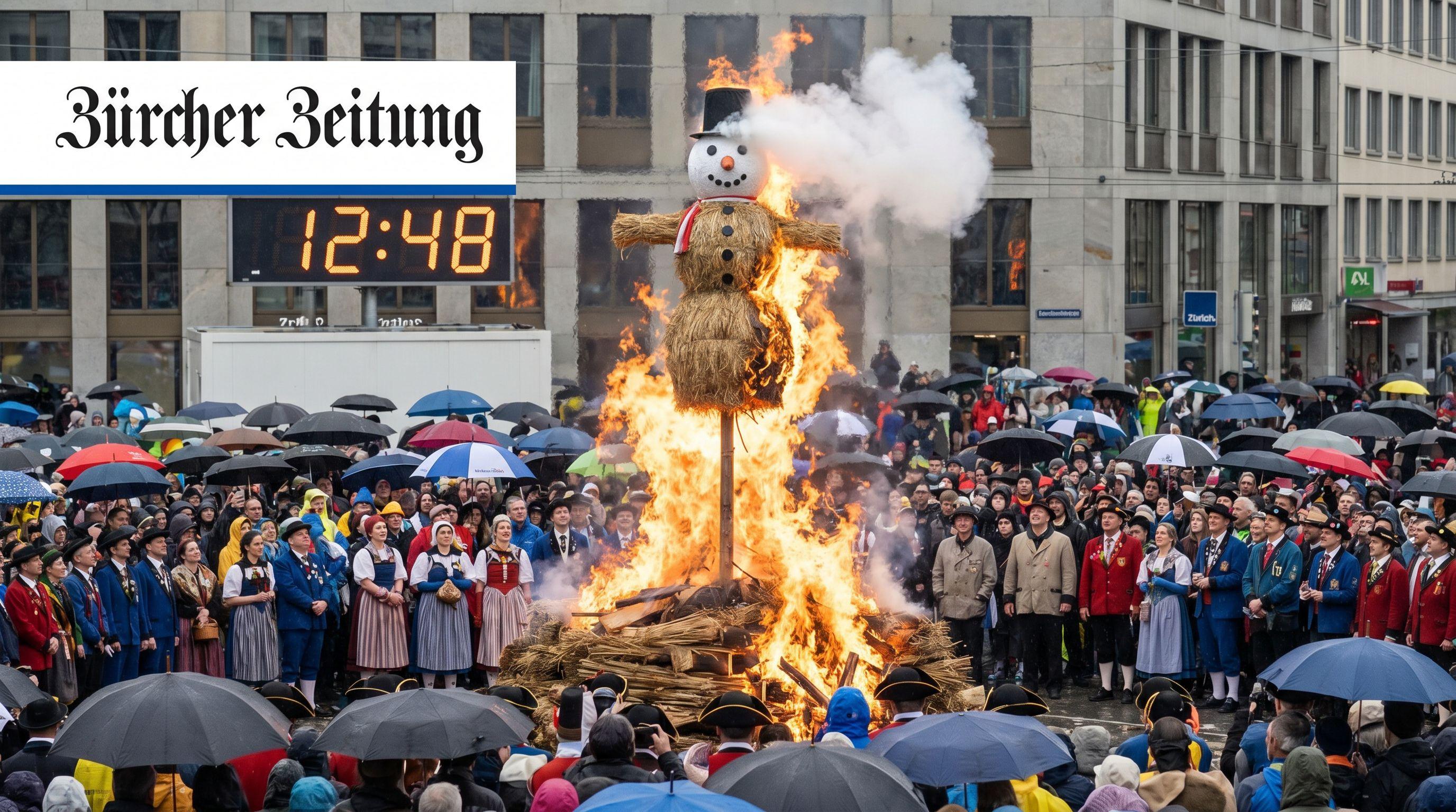 Zurich's Böögg Explodes Quickly, Heralding a Fine Summer