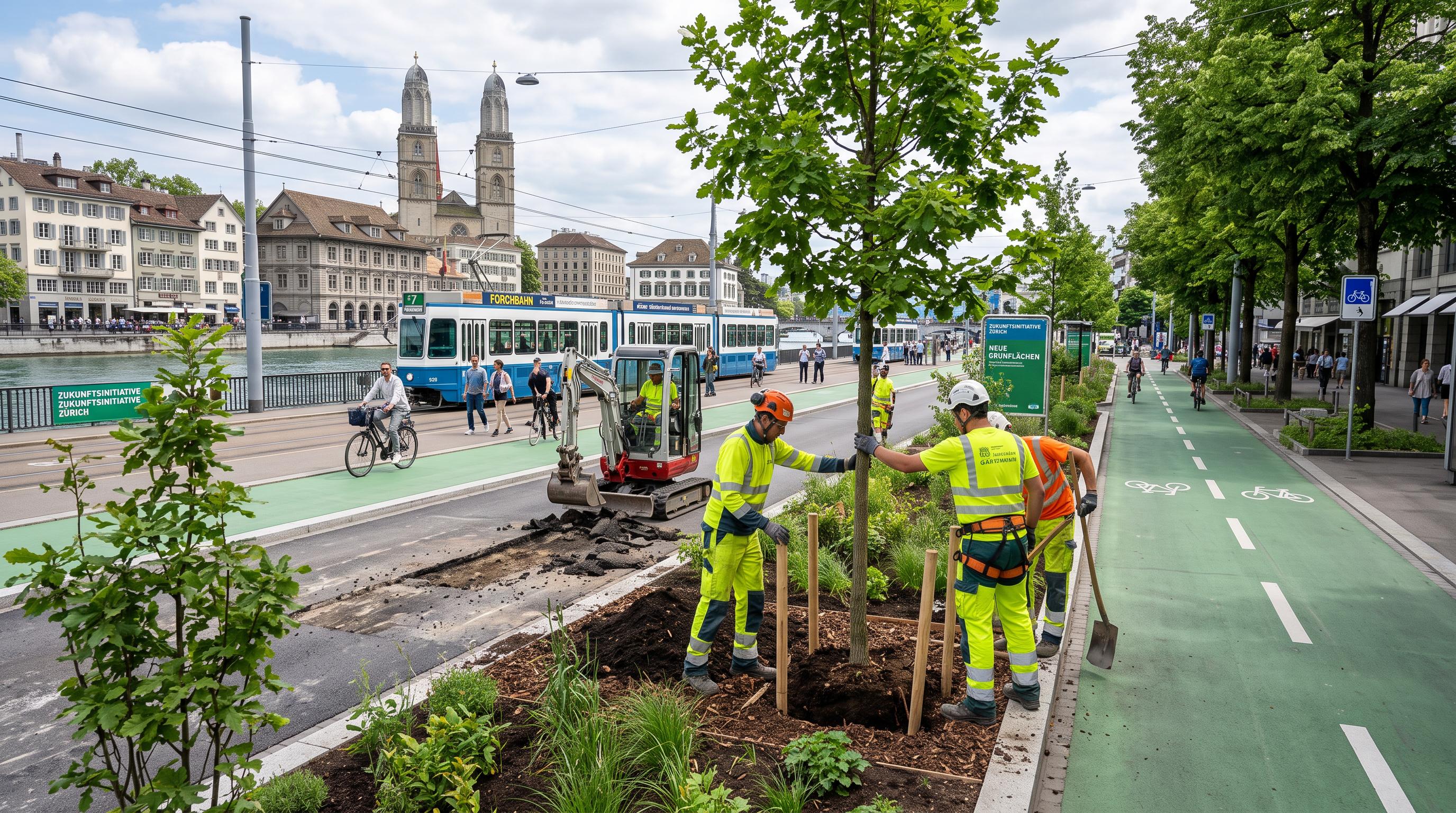 Zurich reports early progress in its drive to replace asphalt with trees