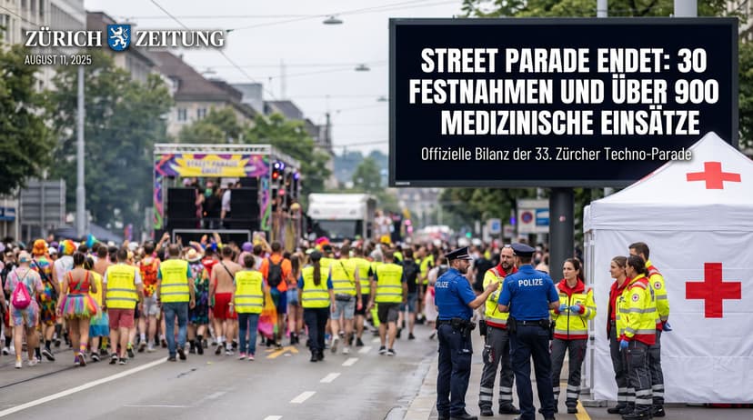 Zurich Street Parade Concludes with 30 Arrests and Over 900 Medical Incidents