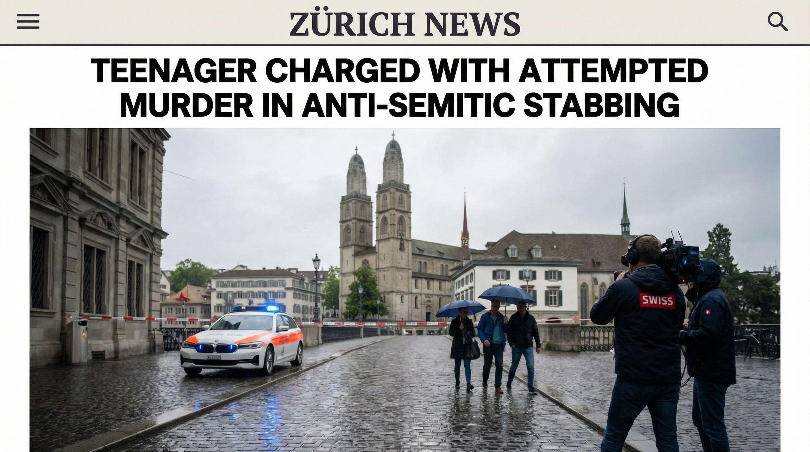 Zurich Teenager Charged with Attempted Murder in Anti-Semitic Stabbing