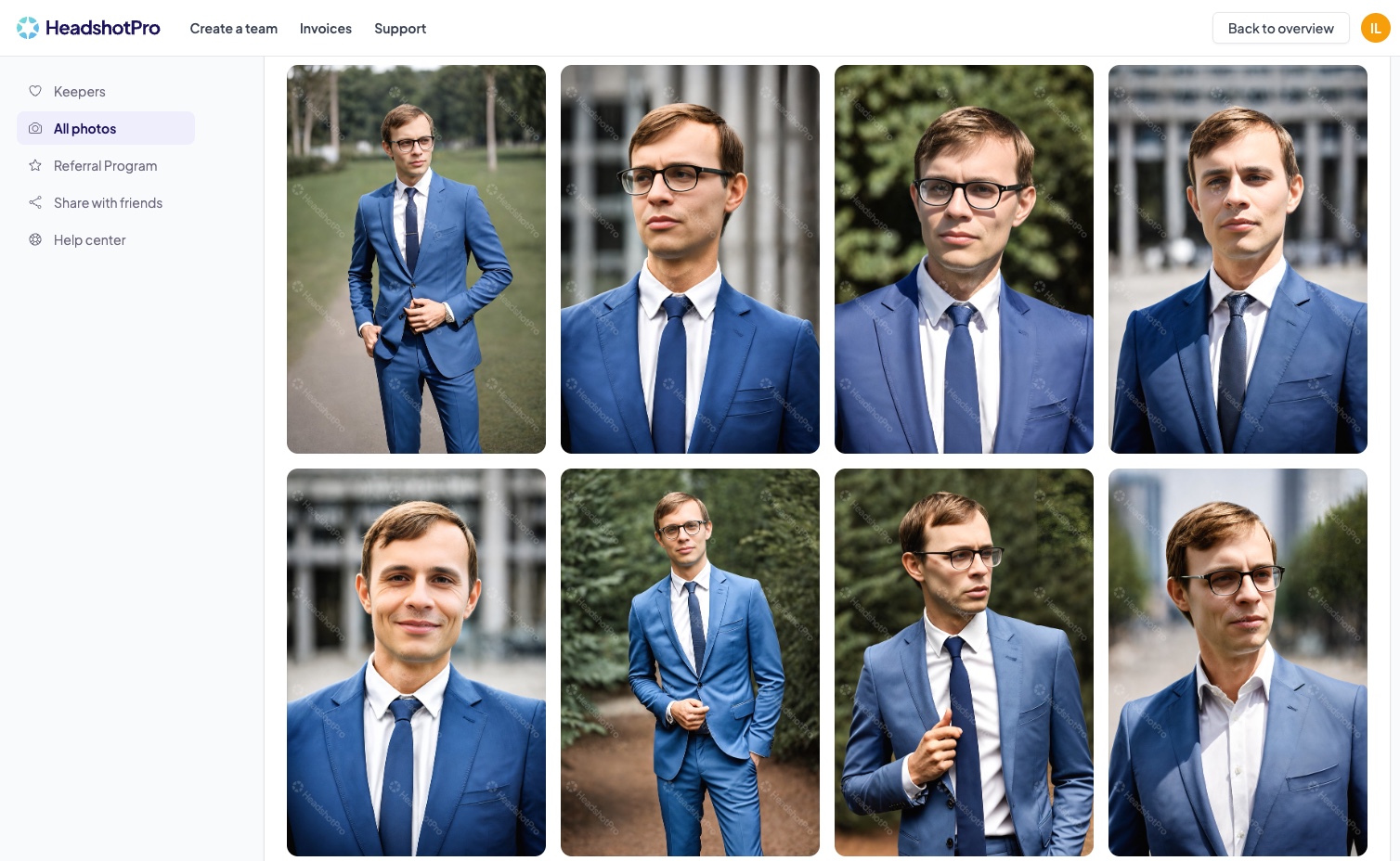 HeadshotPro results