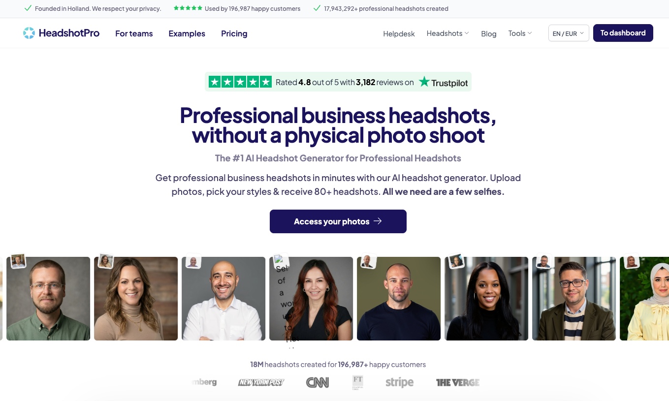 HeadshotPro interface