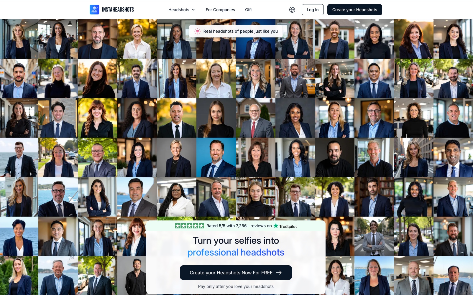 InstaHeadshots interface