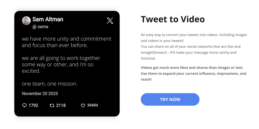 tweet to video by wideo